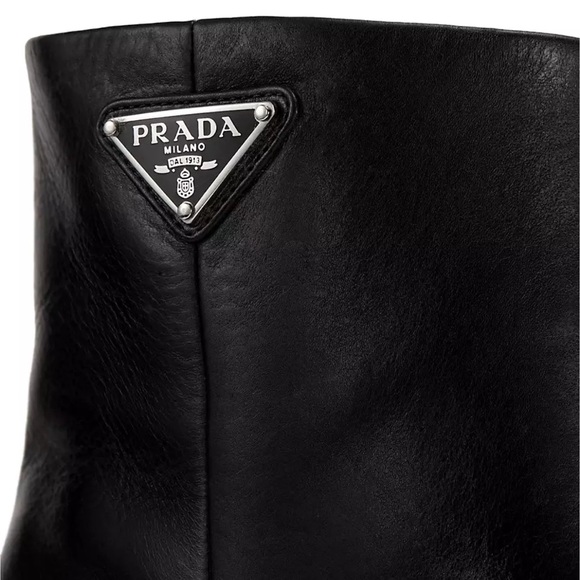 PRADA 55MM Leather Logo Booties - Picture 3 of 3